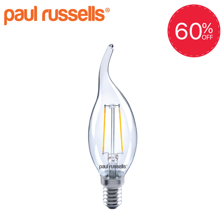 LED Filament Flame 2.5W=25W Warm White 2700K SES E14 Small Edison Screw Bulbs