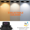 Paul Russells 6W LED Non Fire Rated Tiltable Downlight, Warm/Cool/Day White 3 Adjustable CCT, IP44, Black Bezel2