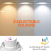 Paul Russells 6W LED Non Fire Rated Tiltable Downlight, Warm/Cool/Day White 3 Adjustable CCT, IP44, White Bezel2