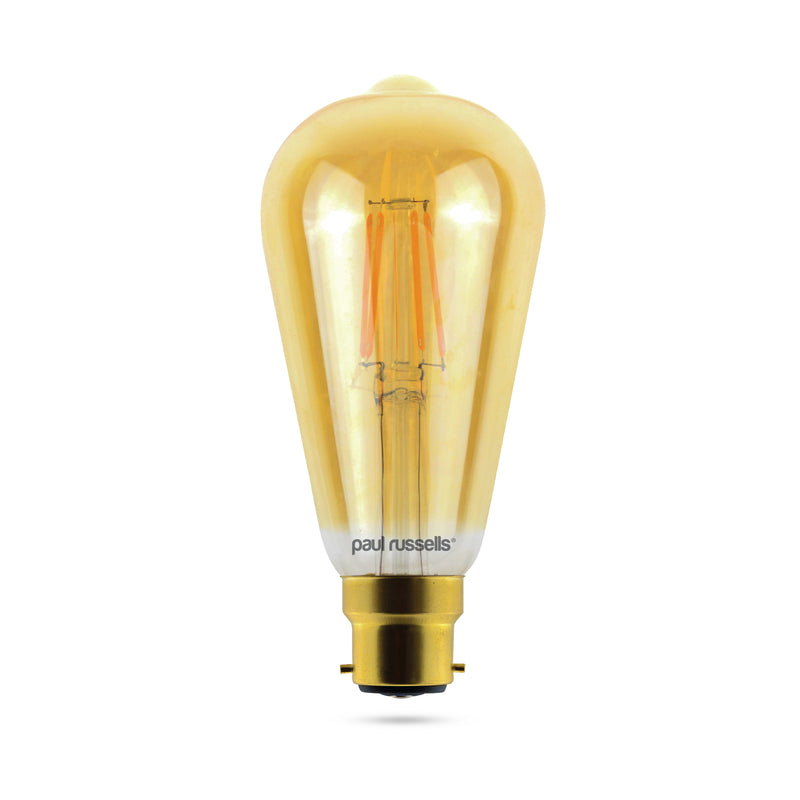 LED Dimmable Filament ST64 7W (60w), BC/B22, 725 Lumens, Extra Warm White(2200K), 240V