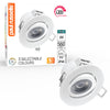 Paul Russells 6W LED Non Fire Rated Tiltable Downlight, Warm/Cool/Day White 3 Adjustable CCT, IP44, White Bezel1