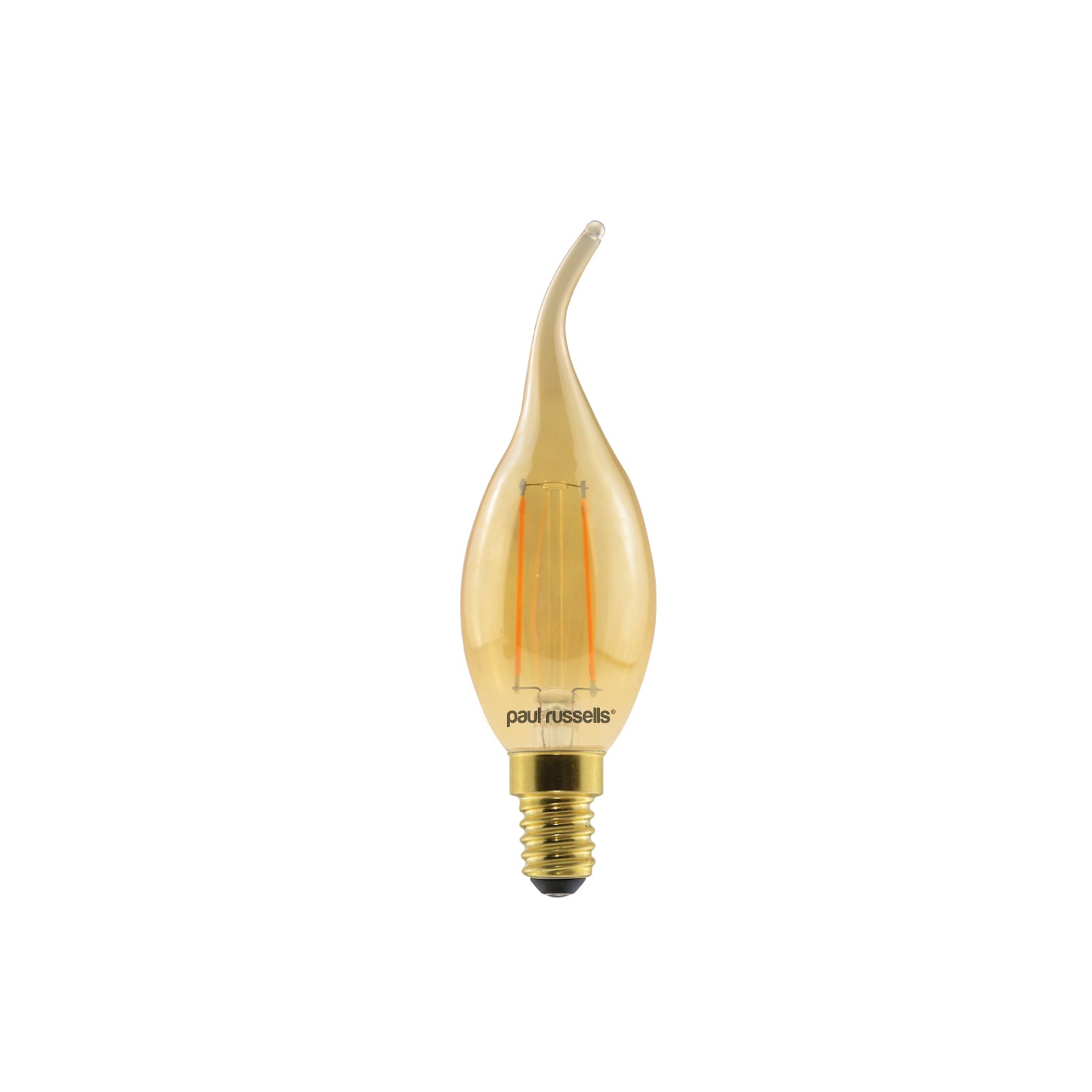 LED Filament Bent Tip Candle 2.5W=20W Extra Warm White (2200K) SES E14 Small Edison Screw Bulbs