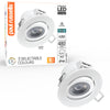 Paul Russells 4.8W LED Non Fire Rated Tiltable Downlight, Warm/Cool/Day White 3 Adjustable CCT, IP44, White Bezel1