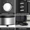 Paul Russells 850W Black with Chrome accent 2-Slice Kitchen Toaster – 7 step Browning Controls, Defrost, Reheat, Cancel Functions, LED Indicator, Cord Storage, Removable Crumb Tray – Fast Toasting4