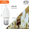 LED Candle 4.9W=40W Cool White Edison Screw ES E27 Bulbs3