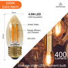 LED Filament Candle 4.5W=35W Extra Warm White Amber 2200K ES E27 Edison Screw Bulbs2