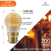 LED Filament Golf Ball 2.5W=20W Extra Warm White Amber 2200K BC B22 Bayonet Cap Bulbs2