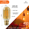 LED Filament T45 4.5W=35W Extra Warm White Amber 2200K BC B22 Bayonet Cap Bulbs2