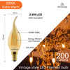 LED Filament Bent Tip Candle 2.5W=20W Extra Warm White (2200K) SES E14 Small Edison Screw Bulbs2