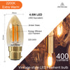 LED Filament Candle 4.5W=35W Extra Warm White Amber 2200K BC B22 Bayonet Cap Bulbs2