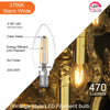 LED Dimmable Filament Candle 4.5W (40w), SES/E14, 423 Lumens, Warm White(2700K), 240V3