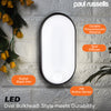 8W Oval LED Bulkhead Light, IP54 Waterproof, PIR Sensor, 650 Lumens, 6500K Daylight6