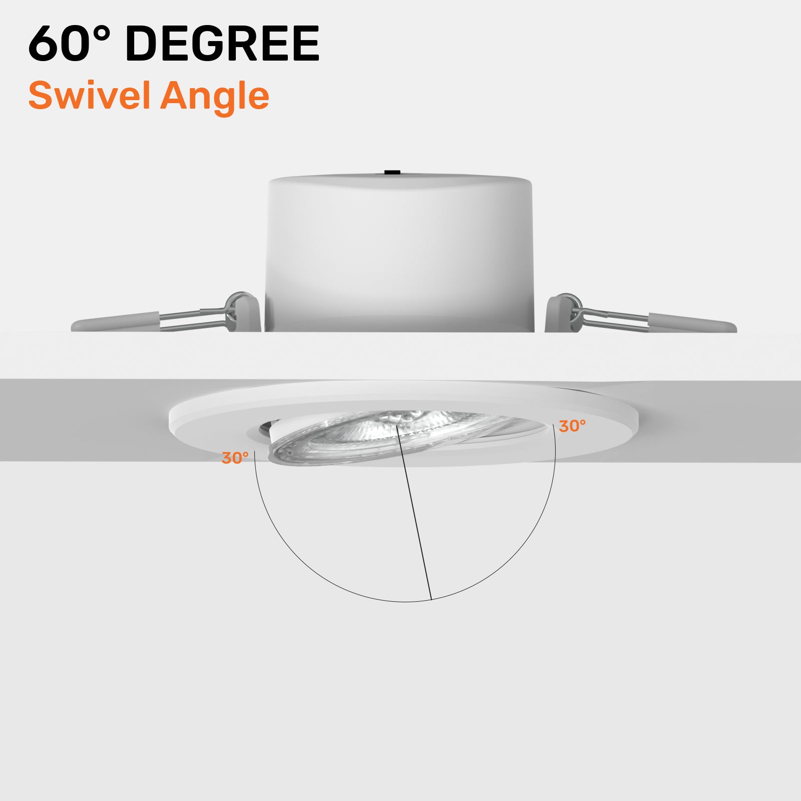 Paul Russells 4.8W LED Non Fire Rated Tiltable Downlight, Warm/Cool/Day White 3 Adjustable CCT, IP44, Bezel White