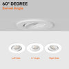 Paul Russells 4.8W LED Non Fire Rated Downlight Tiltable, Warm White 3000K, IP20, Bezel White5