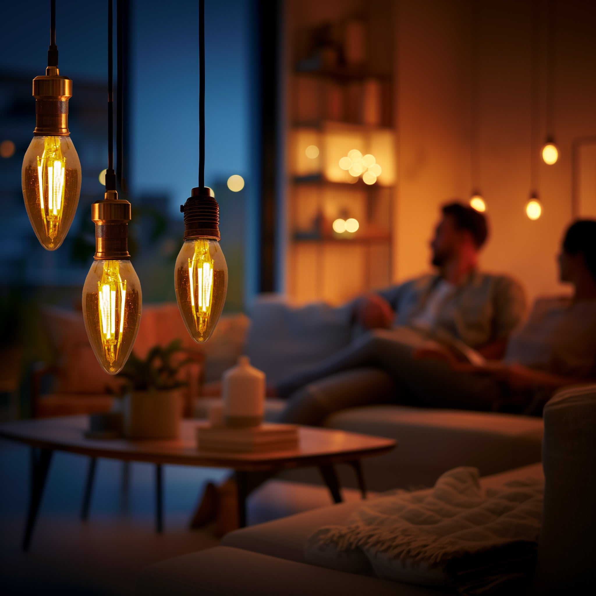 LED Filament Candle 4.5W=35W Extra warm White Amber 2200K SBC B15 Small Bayonet Cap Bulbs