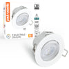 Paul Russells 4.8W LED Non Fire Rated Tiltable Downlight, Warm/Cool/Day White 3 Adjustable CCT, IP44, Bezel White1