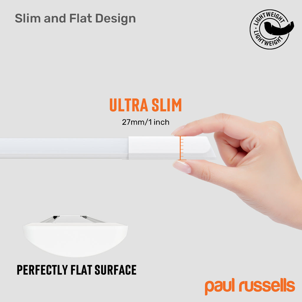 40W LED Batten Light, 4ft Ceiling Fitting Tube Light, 4800 Lumen, 4000 ...