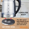 Paul Russells Electric Kettle, Quiet fast Boil, Double Layer Glass,3000W 1.5L with Blue LED, Boil-Dry Protection, Stainless Steel plate, Fast Boil Hot water dispenser, Instant Kettle, Black6