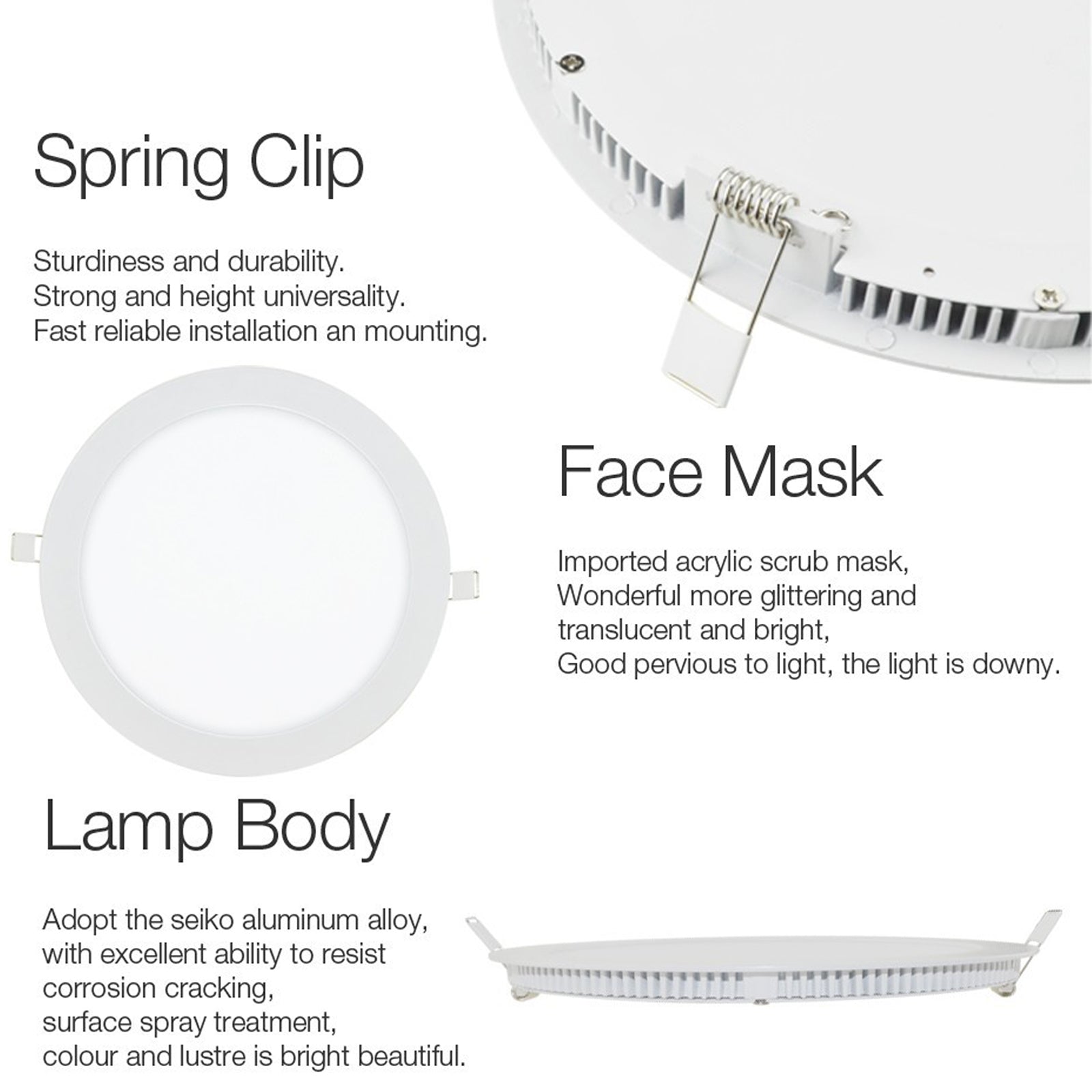 LED Round PANEL Light 15W=125W Warm White 2700K