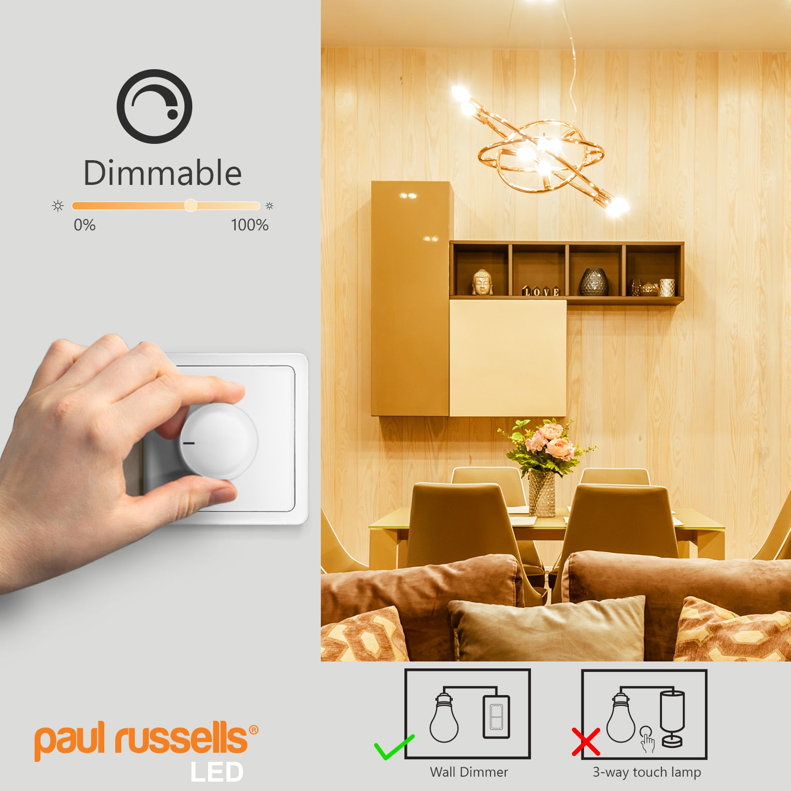 LED Dimmable Candle 5.5W=40W Warm White Edison Screw ES E27 Bulbs