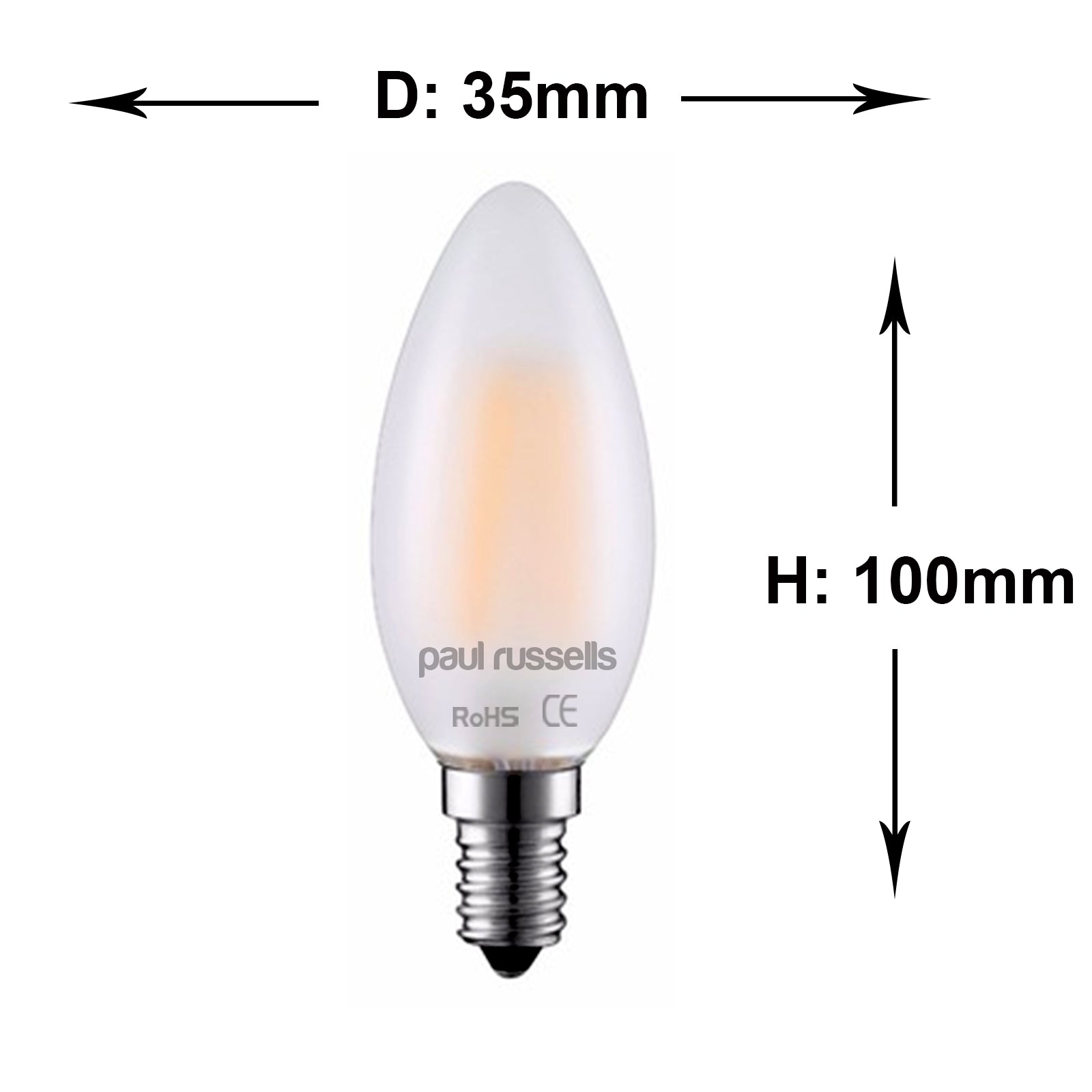 LED Filament Pearl Candle 4W=40W SES/E14 Small Edison Screw Cap Bulb