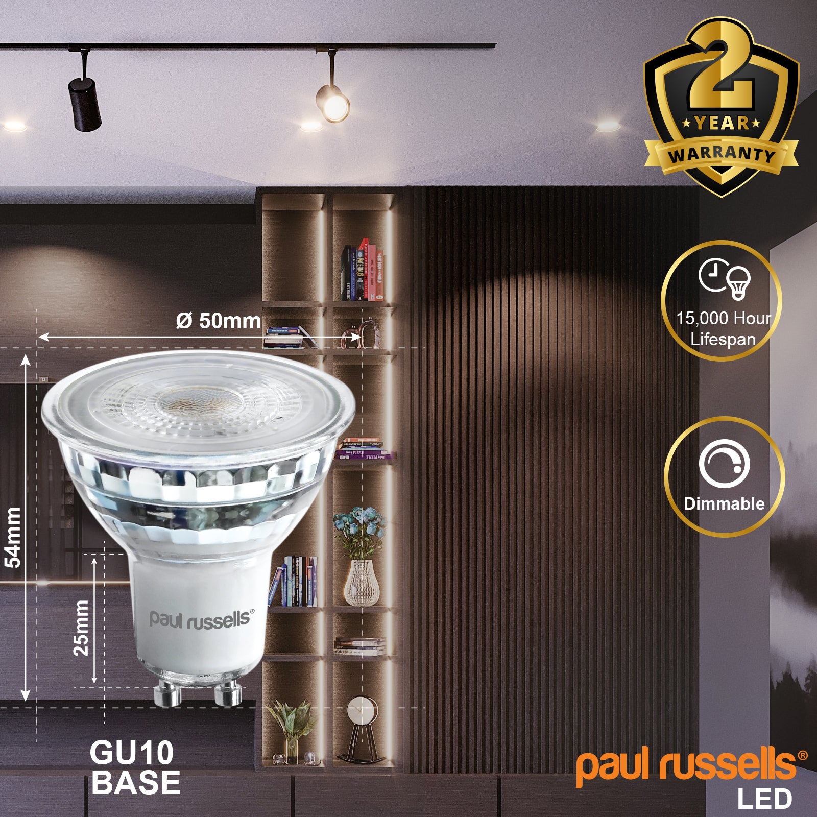 L006 LED Dimmable GU10 4.5W=50W Spot Light Bulbs Cool White