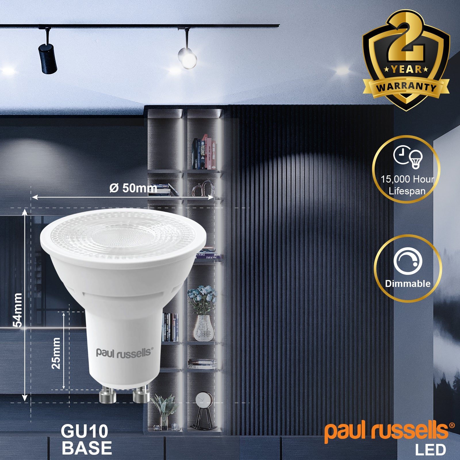 L007 LED Dimmable GU10 4.5W=50W Spot Light Bulbs Day Light