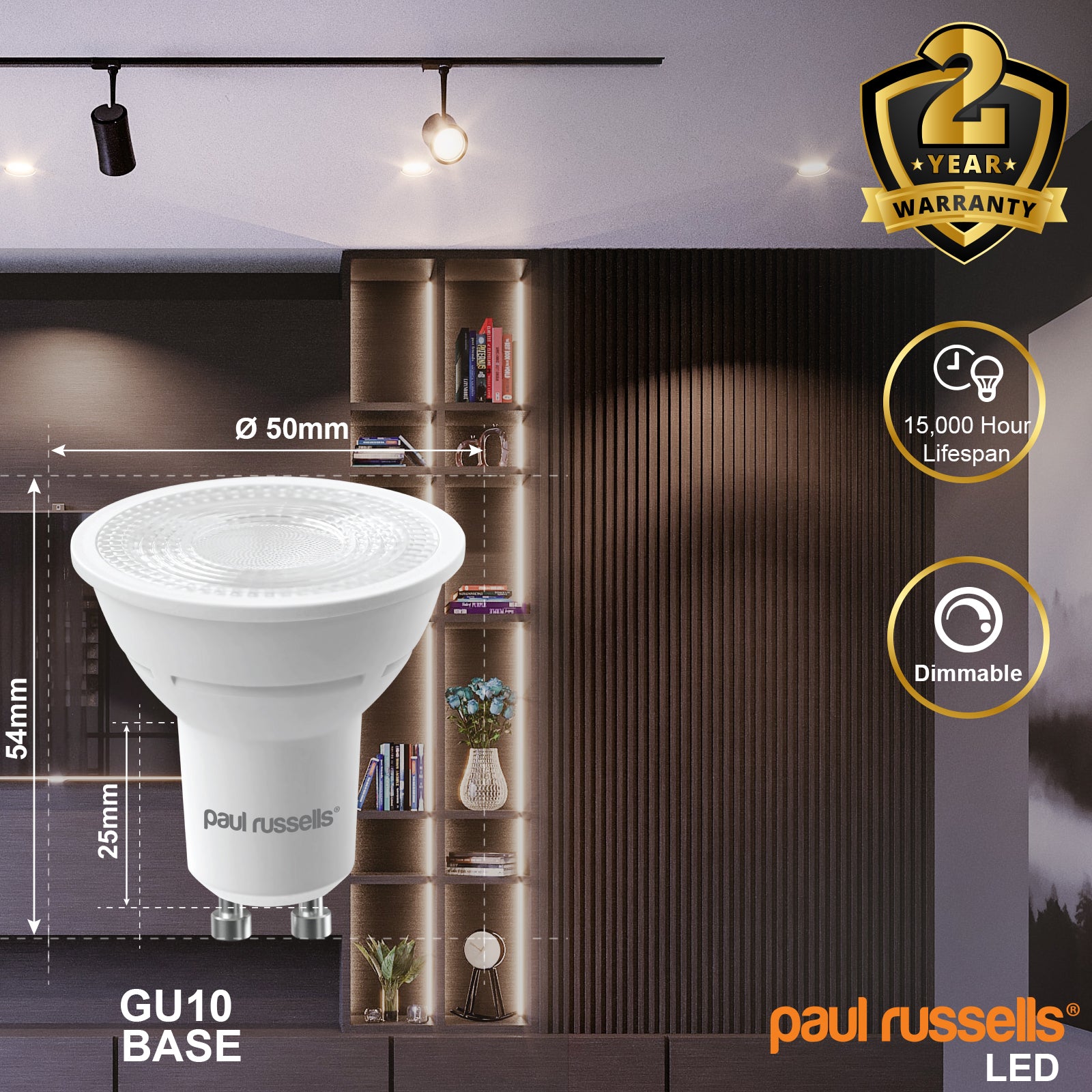 L007 LED Dimmable GU10 4.5W=50W Spot Light Bulbs Cool White