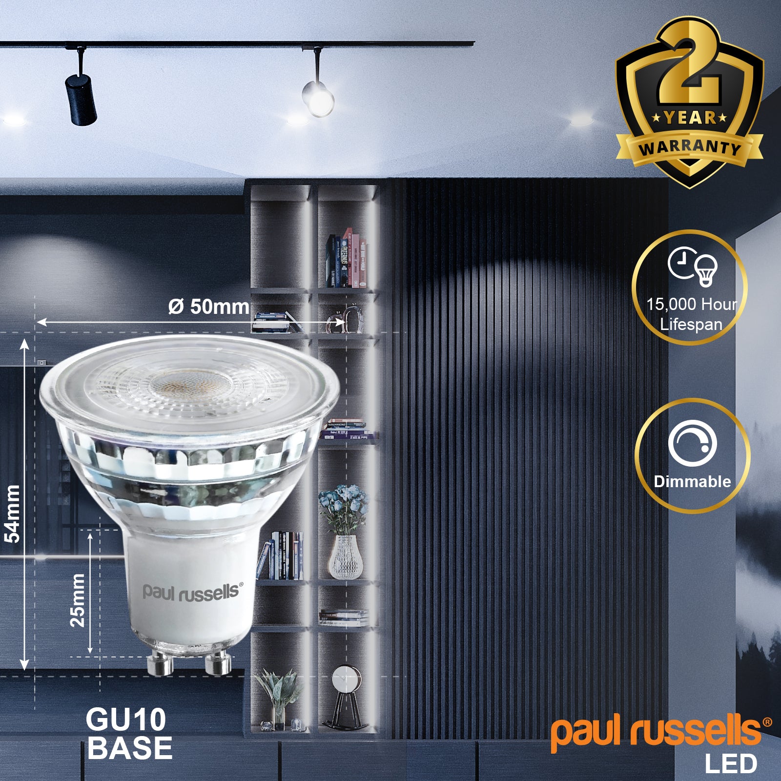 L006 LED Dimmable GU10 4.5W=50W Spot Light Bulbs Day Light