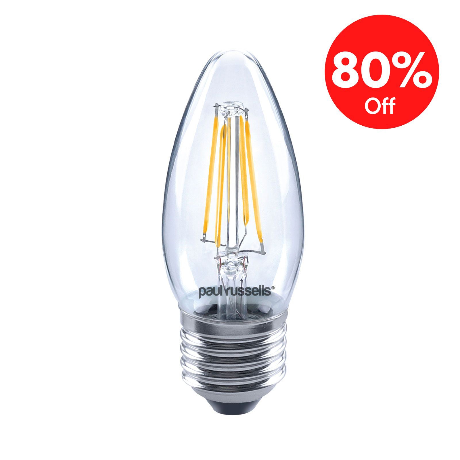 LED Filament Candle 2W=25W Day Light E27 ES Edison Screw Bulbs
