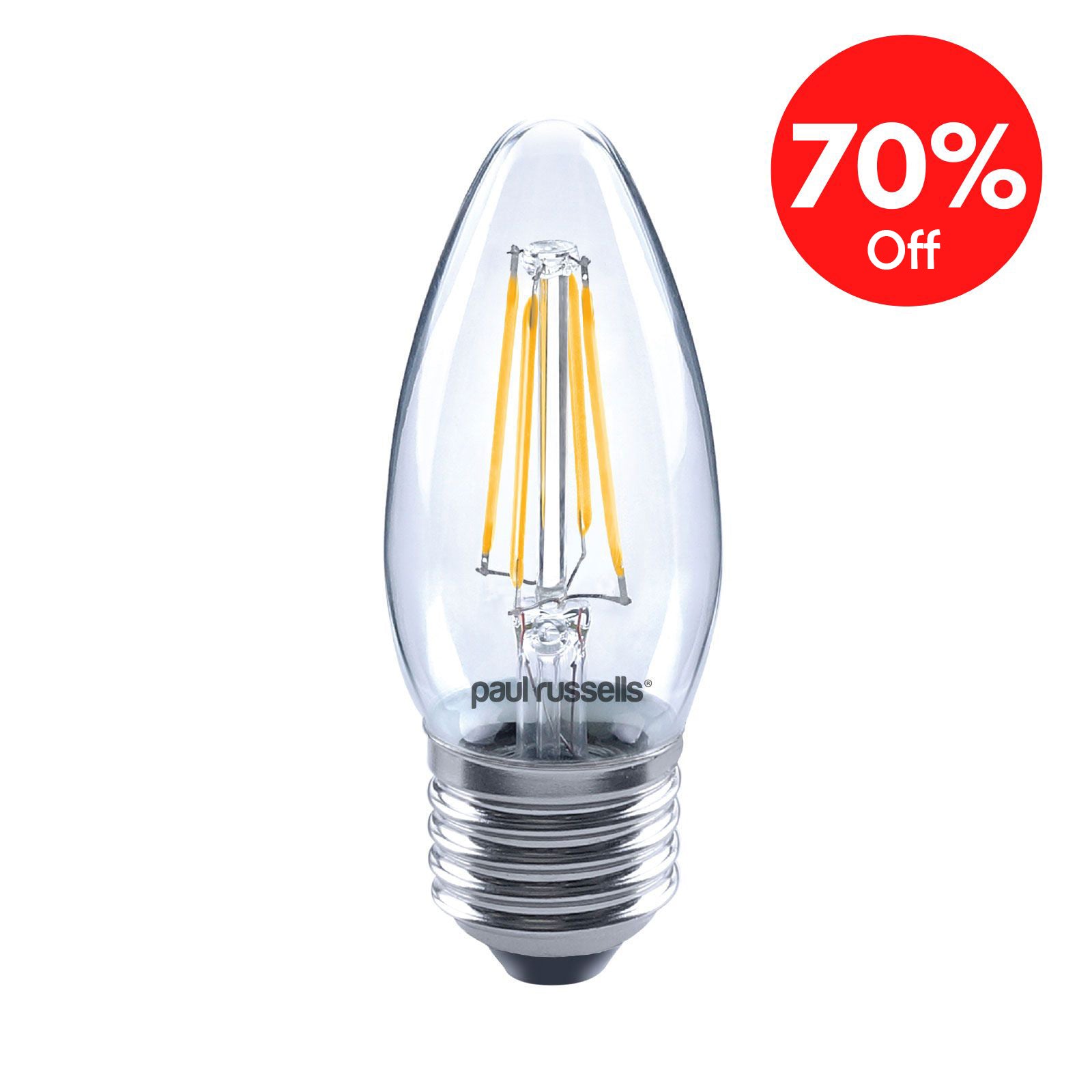 LED Filament Candle 4W=40W Day Light E27 ES Edison Screw Bulbs