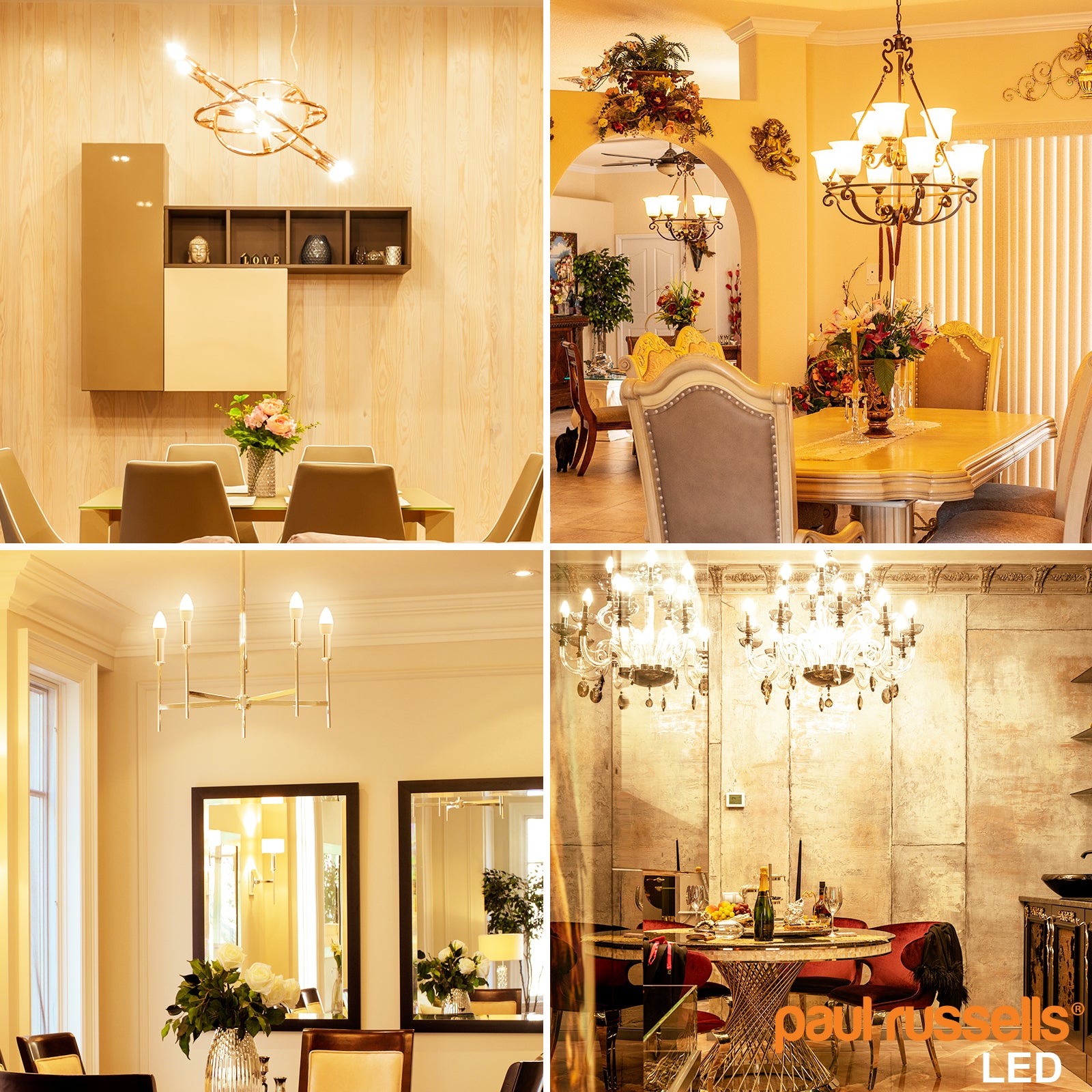 LED Dimmable Candle 5.5W=40W Warm White Edison Screw ES E27 Bulbs
