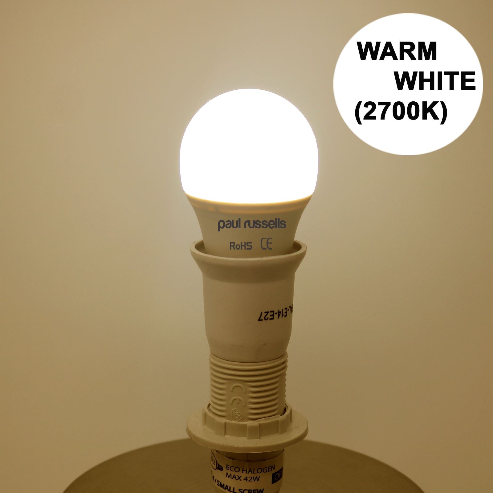 20x Pack LED Golf Ball 5W=40W Warm White SES E14 Small Edison Screw Bulbs