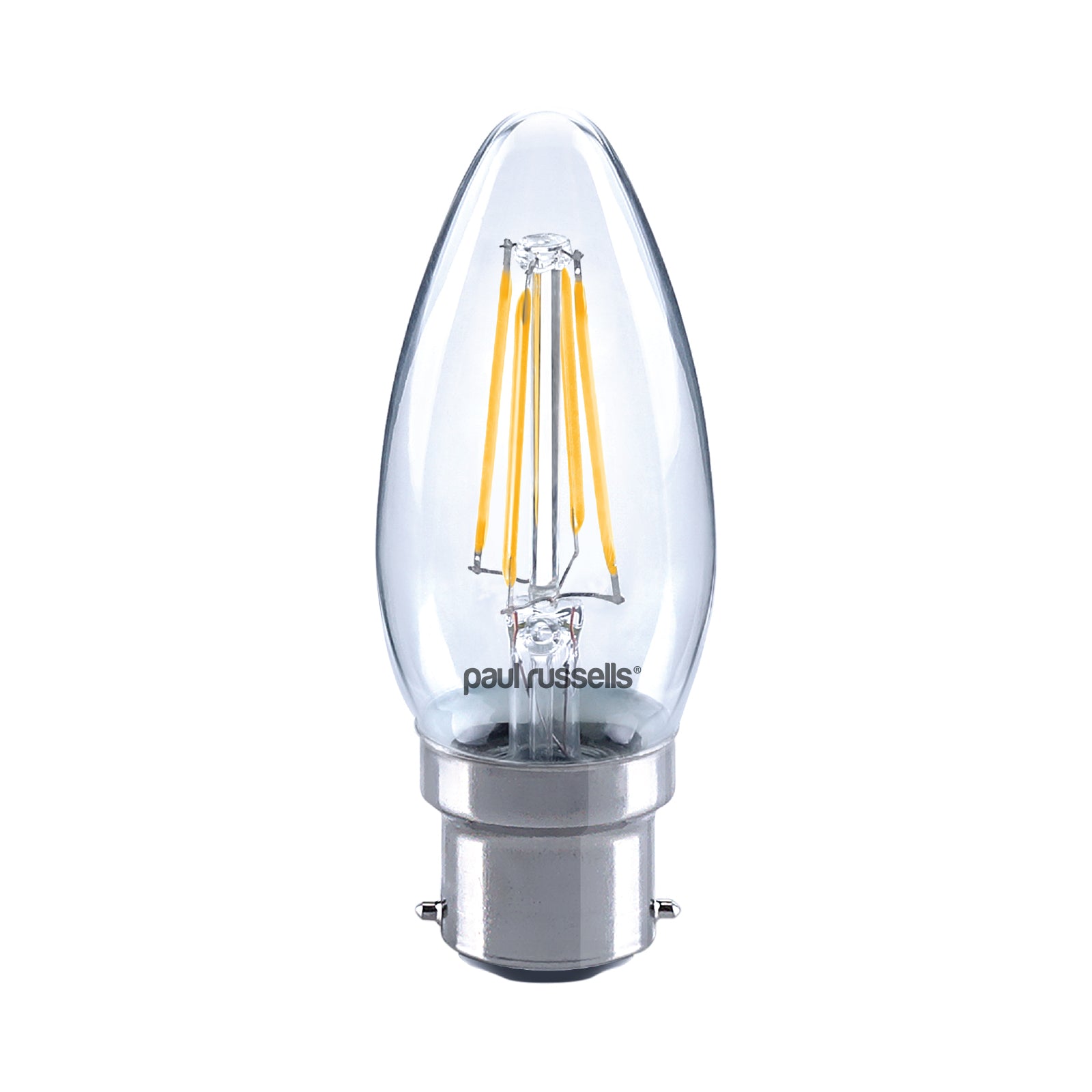 LED Filament Candle 2.5W=25W Warm White 2700K BC B22 Bayonet Cap Bulbs