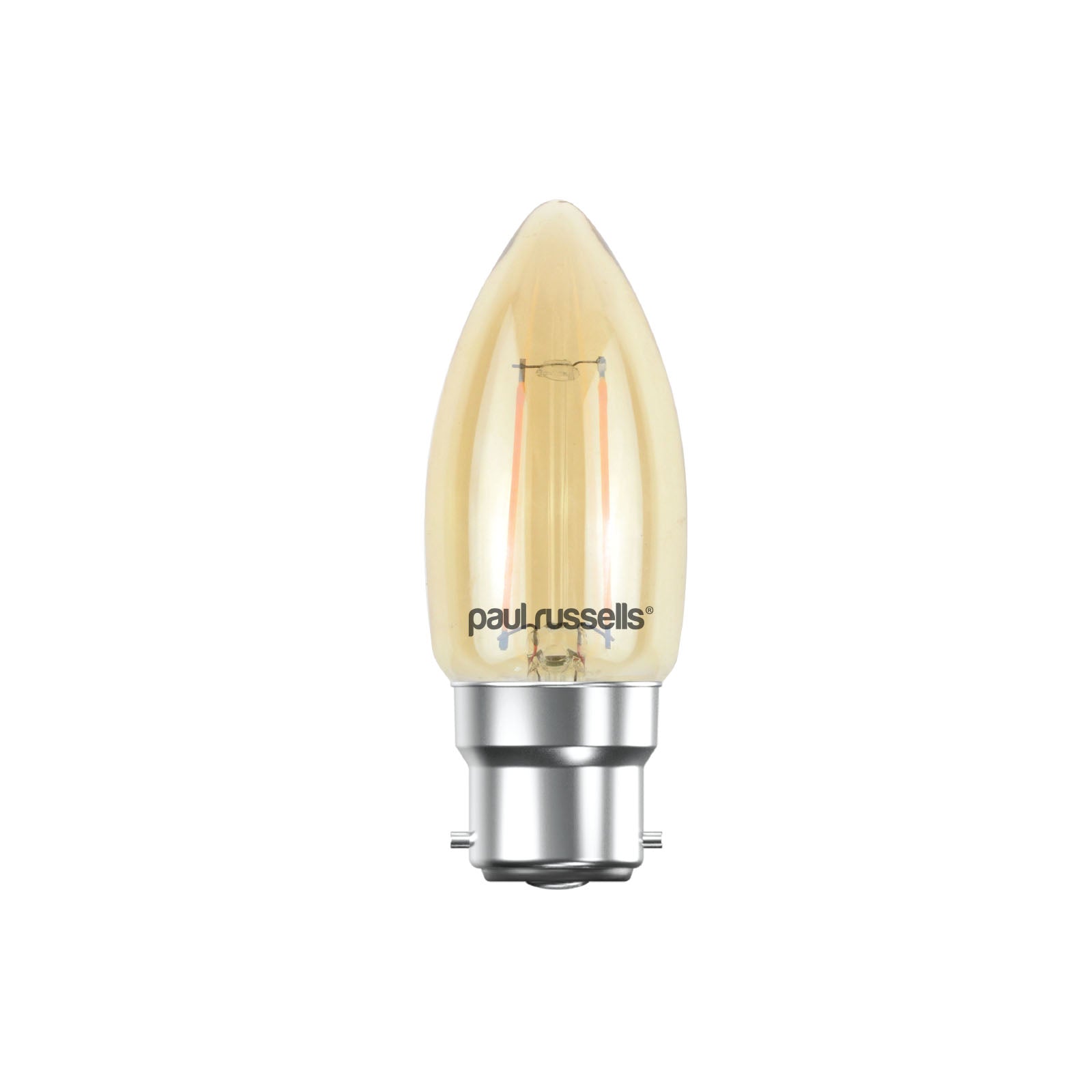 LED Filament Candle 2.5W=20W Extra Warm White Amber 2200K BC B22 Bayonet Cap Bulbs