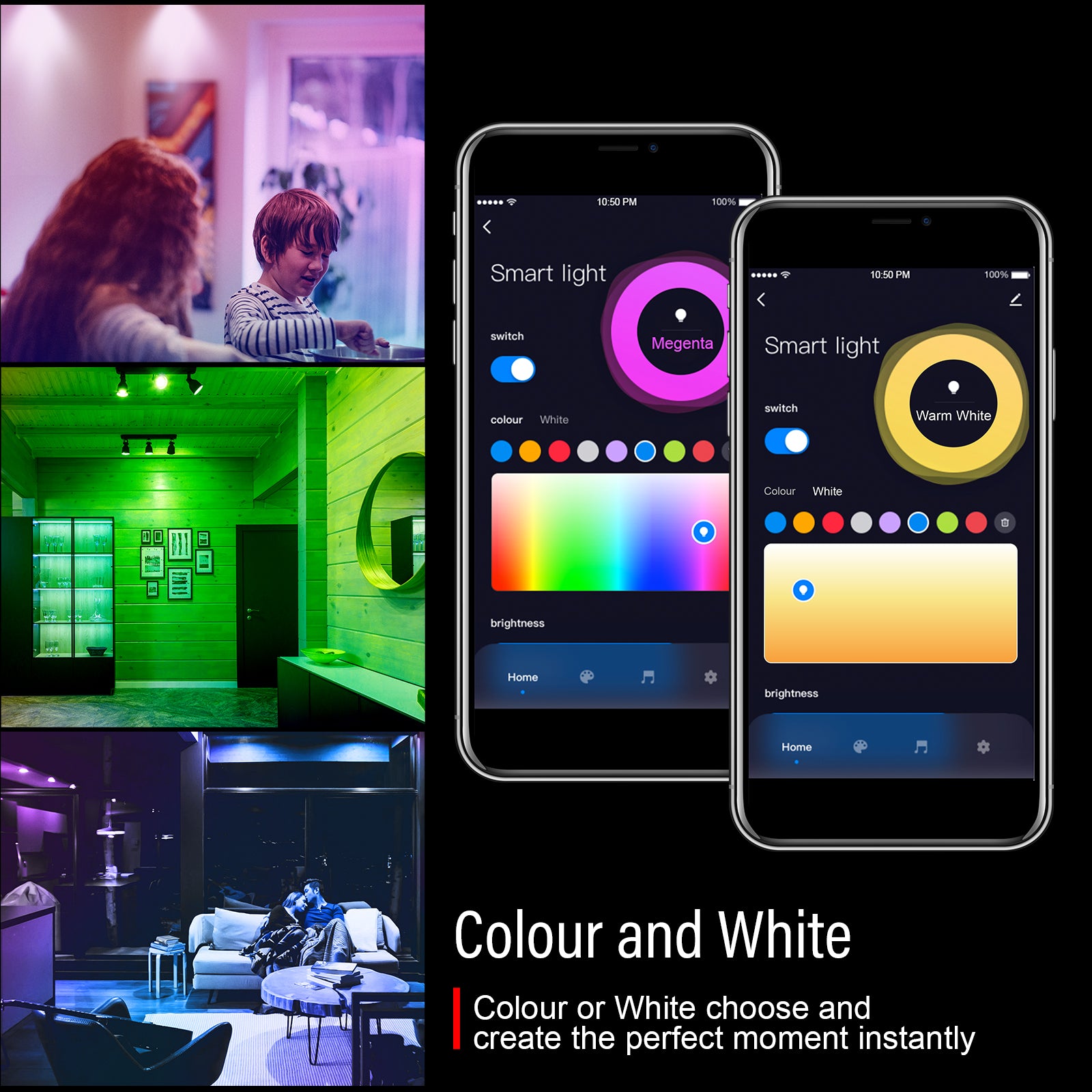 LED Smart GU10 4.8W=50W Colour Changing App Control Downlights