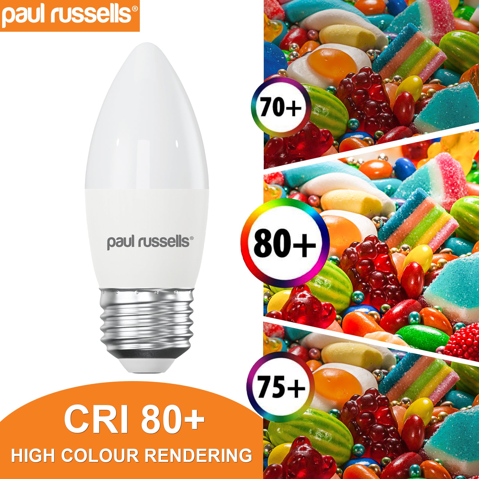 3x Pack LED Candle 3W=25W Cool White ES E27 Edison Screw Bulbs