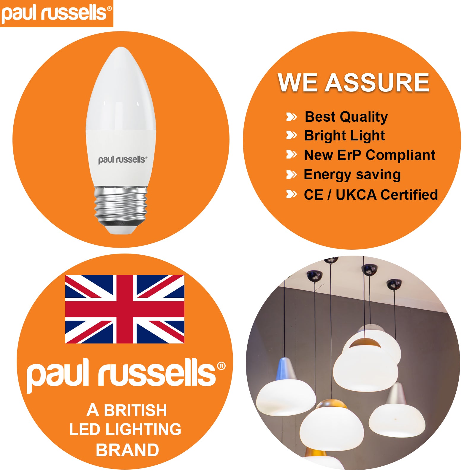 3x Pack LED Candle 3W=25W Cool White ES E27 Edison Screw Bulbs