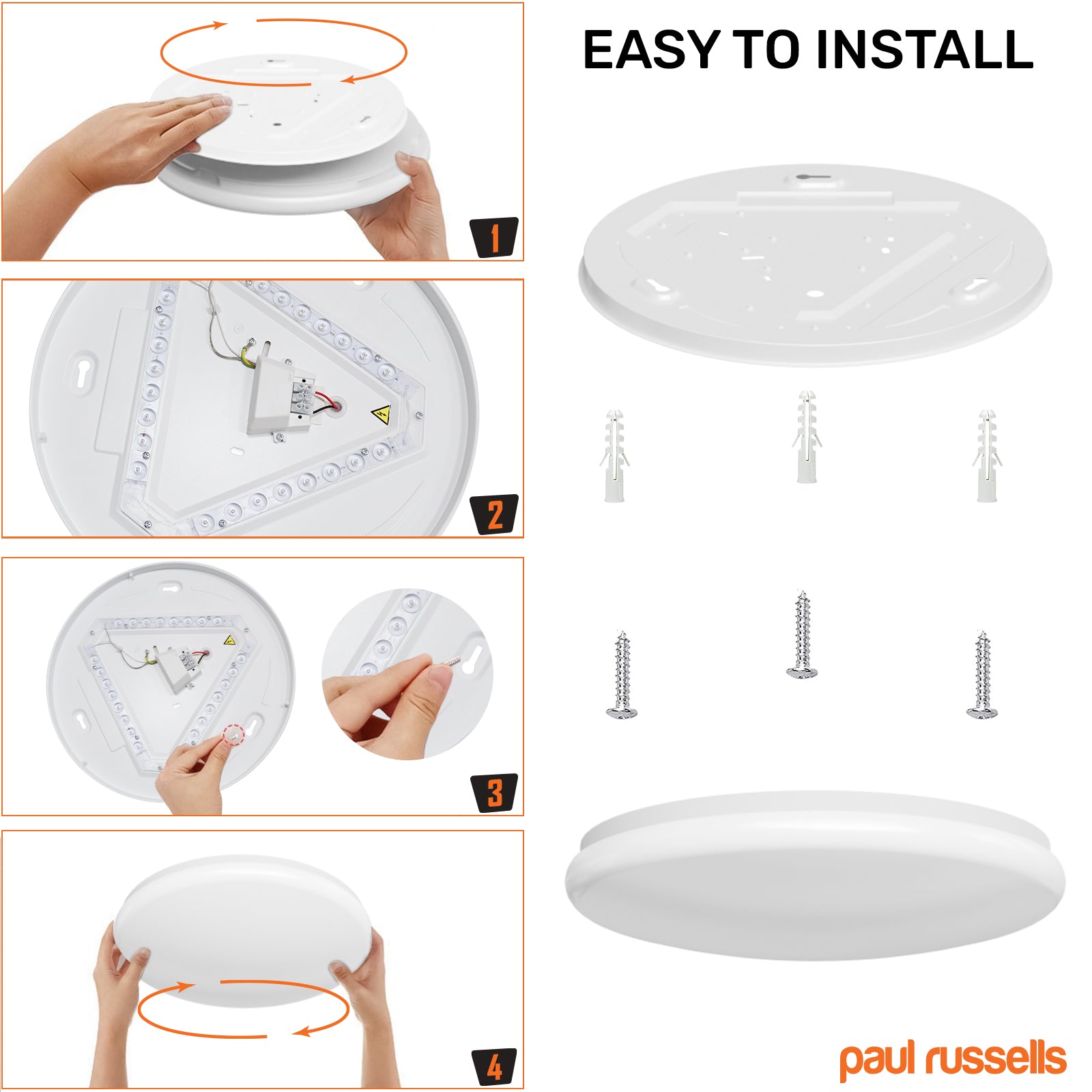 17W, LED Round Ceiling Downlights, 100W Equivalent, IP20, 1700 Lumens, 6500K Day Light, Non-Dimmable Panel Spotlights