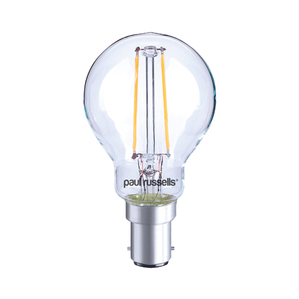 LED Filament GOLF 2.5W=25W Warm White SBC B15 Small Bayonet Cap Bulbs
