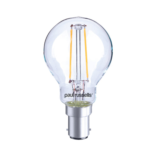 LED Filament GOLF 2.5W=25W Warm White SBC B15 Small Bayonet Cap Bulbs