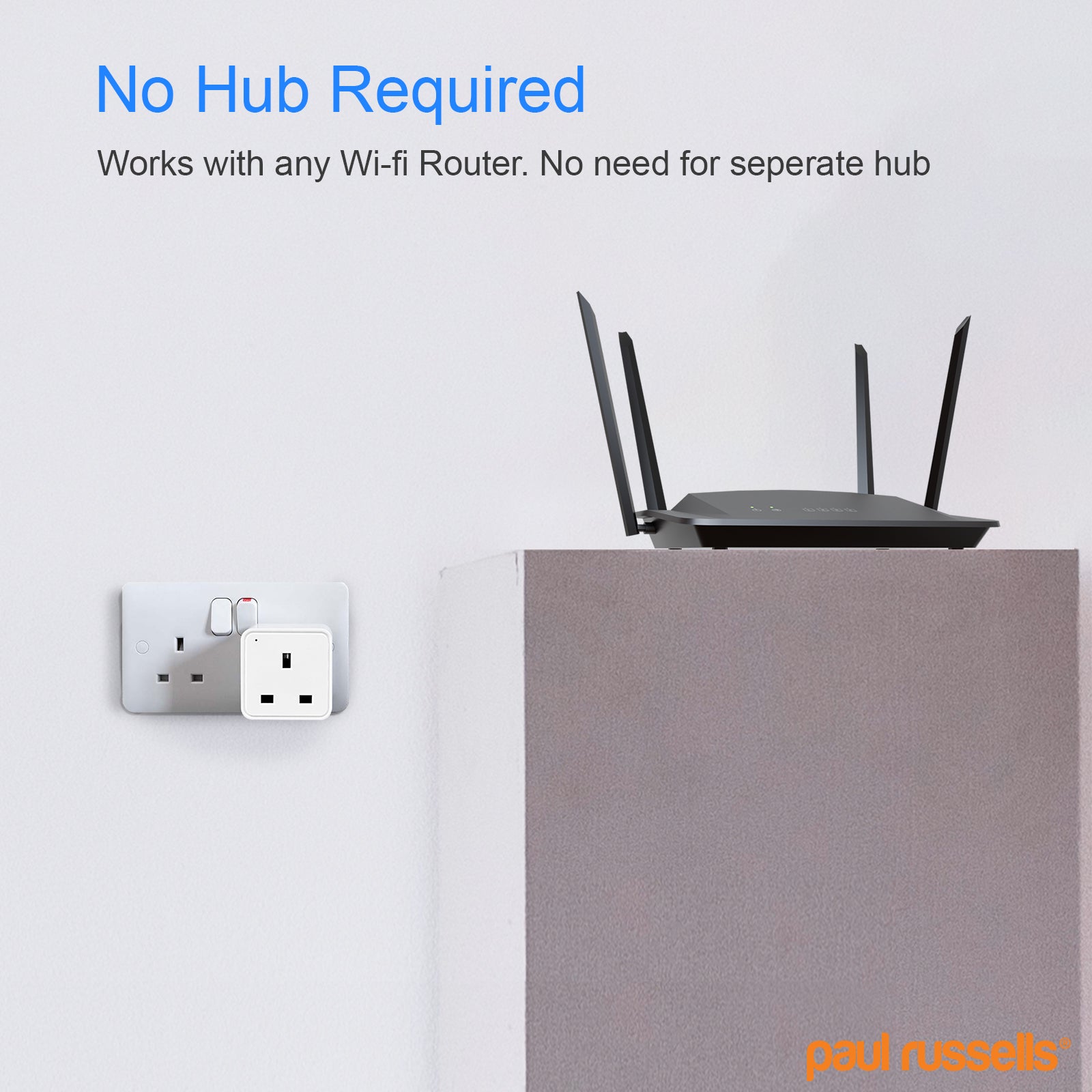 Smart Wireless Socket Plug works with Amazon Alexa/Google/Siri paul russells App Runs on 2. 4GHz WiFi Router/Bluetooth Remote Control, No Hub Required, Timer Switch, Home Devices
