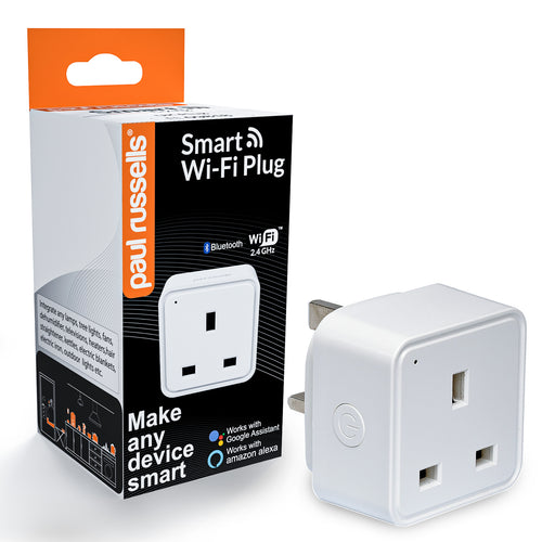 Smart Wireless Socket Plug works with Amazon Alexa/Google/Siri paul russells App Runs on 2. 4GHz WiFi Router/Bluetooth Remote Control, No Hub Required, Timer Switch, Home Devices