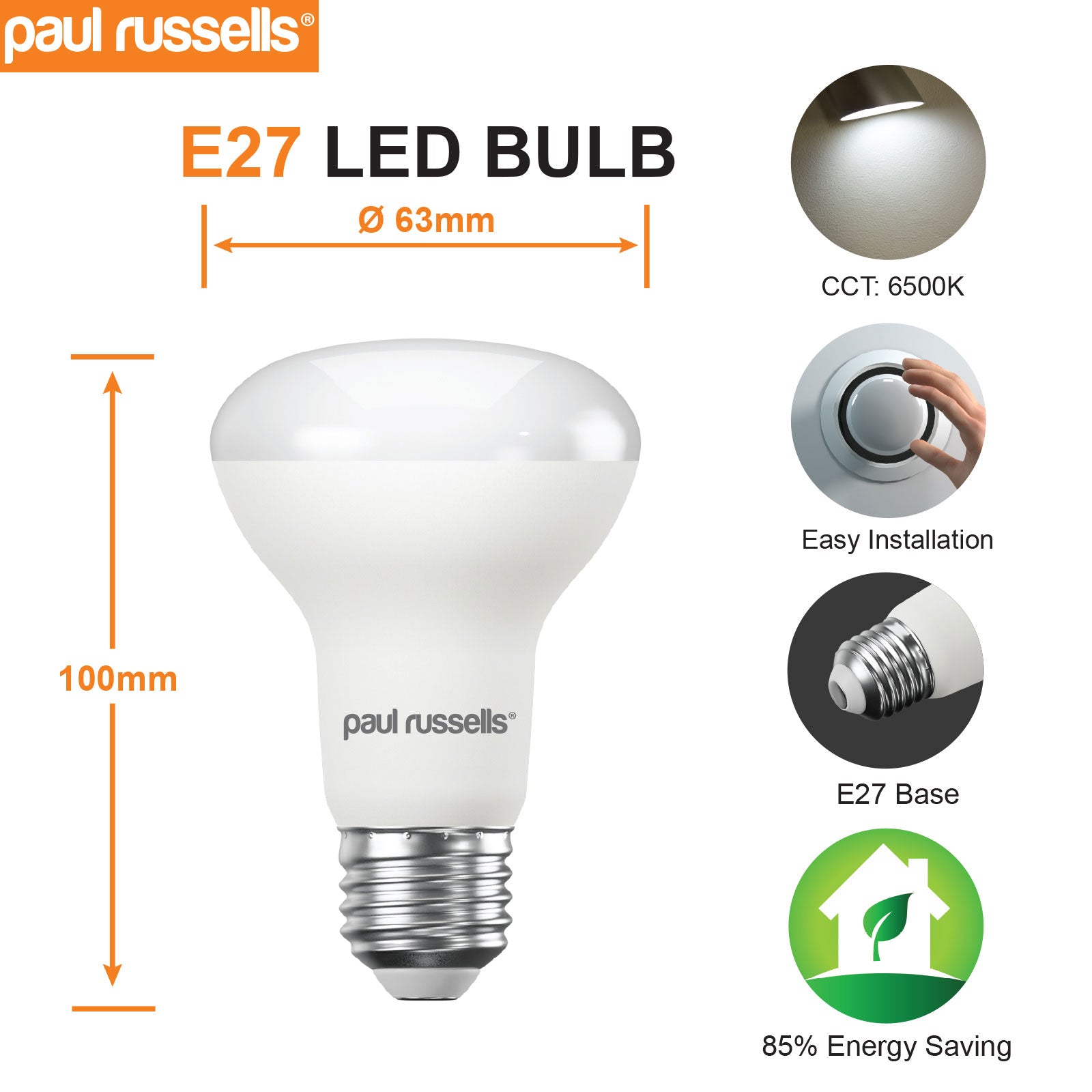 LED Reflector Light Bulbs R63 5W=40W Day Light ES E27 Edison Screw