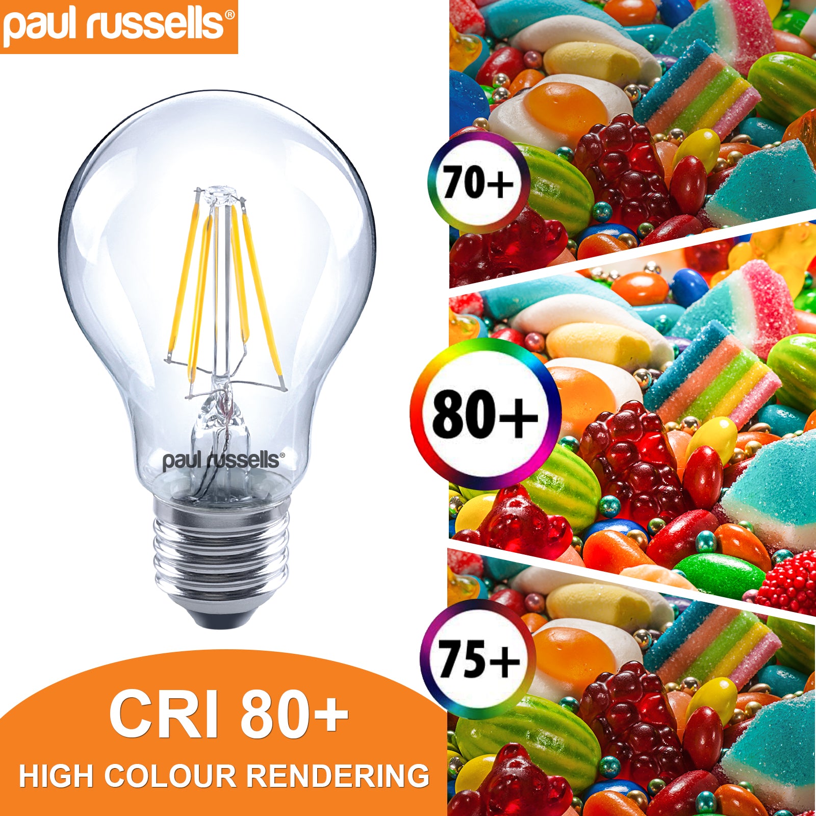 LED Filament GLS 6W=60W Warm White Edison Screw Cap Bulbs