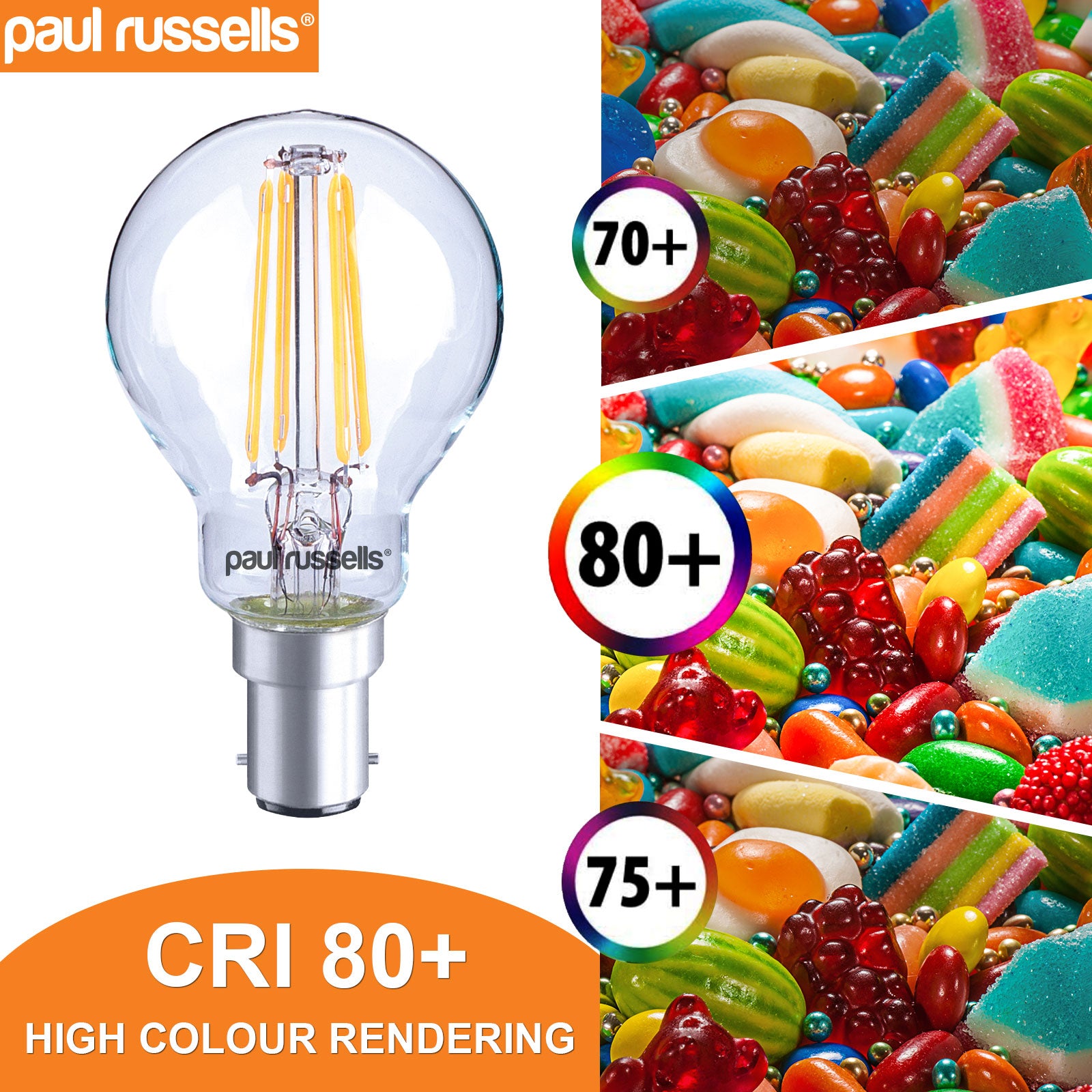 LED Filament GOLF 4W=40W Warm White SBC B15 Small Bayonet Cap Bulbs