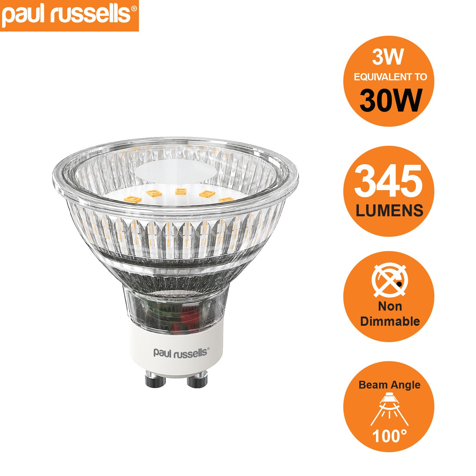 GU10 3W=30W LED Spot Light Bulbs Day Light