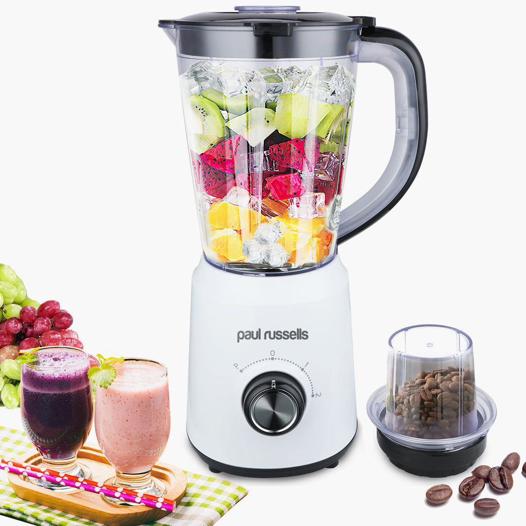 Electric Blender Smoothie Milkshake Maker, Jug 500W Stainless Steel Blades, 2 Speed Control with Pulse Function1.5L Jar Chopper Coffee Grinder