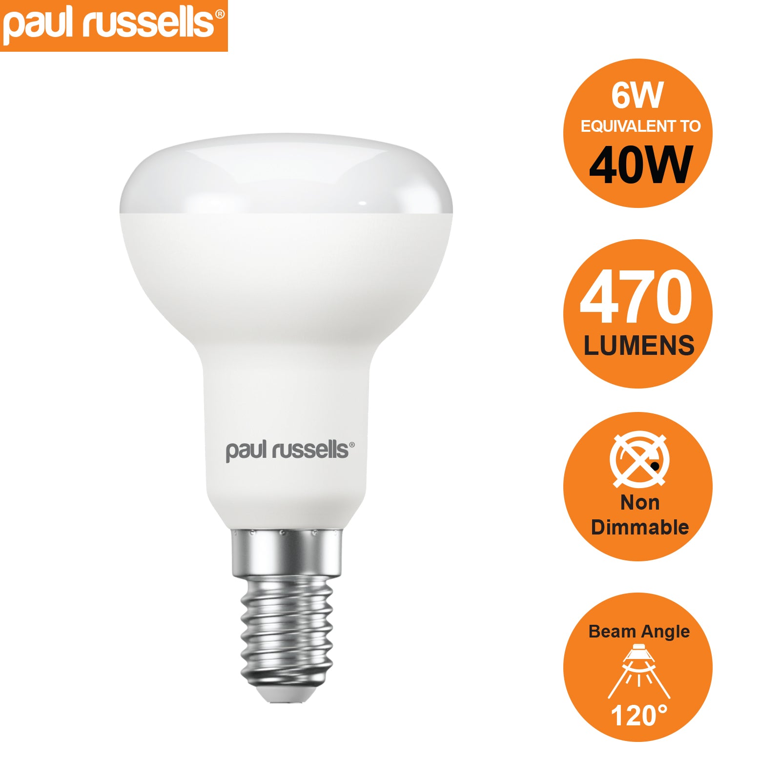 LED Reflector Light Bulbs R50 6W=40W Cool White SES E14 Small Edison Screw