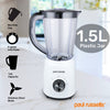 Electric Blender Smoothie Milkshake Maker, Jug 500W Stainless Steel Blades, 2 Speed Control with Pulse Function1.5L Jar Chopper Coffee Grinder3